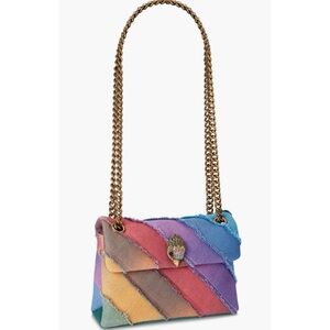 Kurt Geiger Rainbow Diagonal Stripe Chain Shoulder Bag